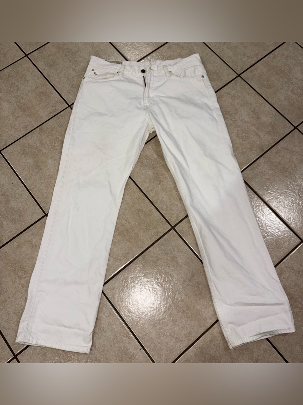 Polo Ralph Lauren White Straight-Leg Jeans 33x30